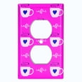 thumbnail image 2 of Metal Light Switch Wall Plate Outlet Cover (Coffee Espresso Mocha Cup Navy Heart Pink - Single Duplex), 2 of 2