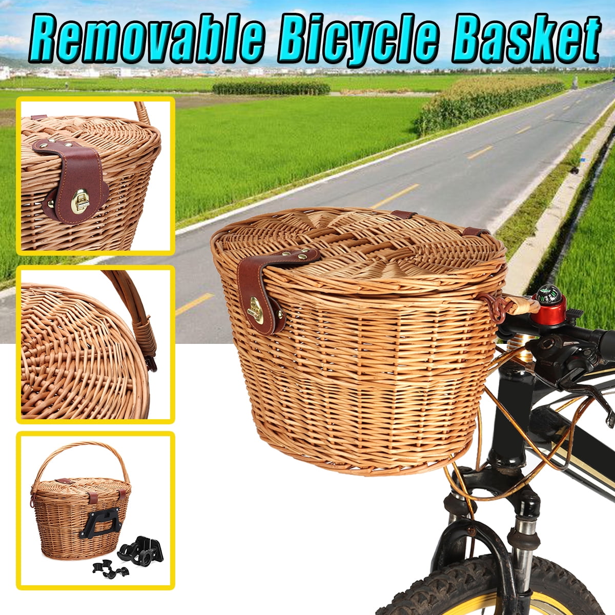 wicker bicycle baskets front