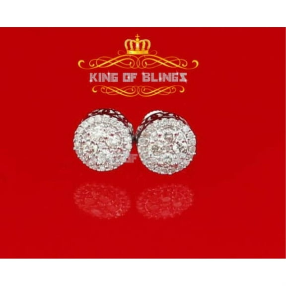 10K Real White Gold with Real Diamond 0.50ct Stud Earrings