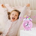 thumbnail image 3 of Despertadores para niñas, despertadores silenciosos para mesita de noche con luz de fondo, relojes vintage que no hacen tictac para quienes duermen, 3 of 5