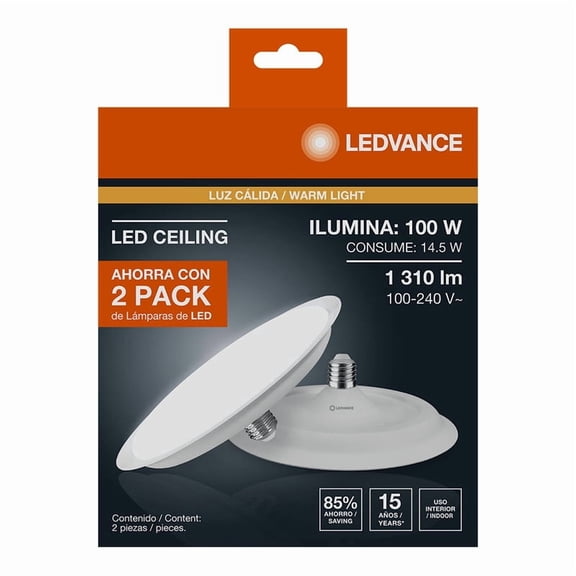 2Pack Foco Led Ceiling 14.5W LC