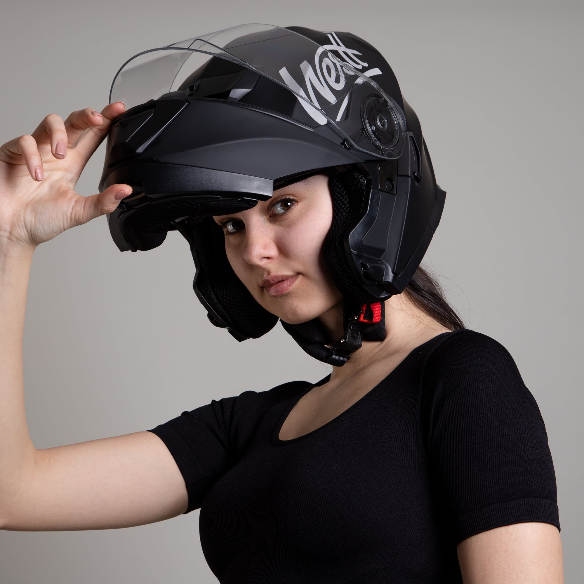 Westt Open Face Motorcycle Helmet - Motocross Helmet Liftable Chin & Dual Visor - ATV Helmets for Adults Motorcycle DOT Approved(Black/S Torque X)