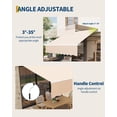 thumbnail image 4 of 13 ft x10 ft Manual Retractable Awning, Waterproof Sun Shade Patio Awning, Heavy Duty Aluminum Frame, 280 g Polyester Fabric, Adjustable Roll Out Awning for House, for Deck, Porch, Beige, 4 of 7