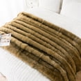 thumbnail image 5 of Battilo Golden Faux Fur Blanket,Fur Blankets for Bed,Heavyweight Fluffy Thick Throw Blanket,60"x80", 5 of 9