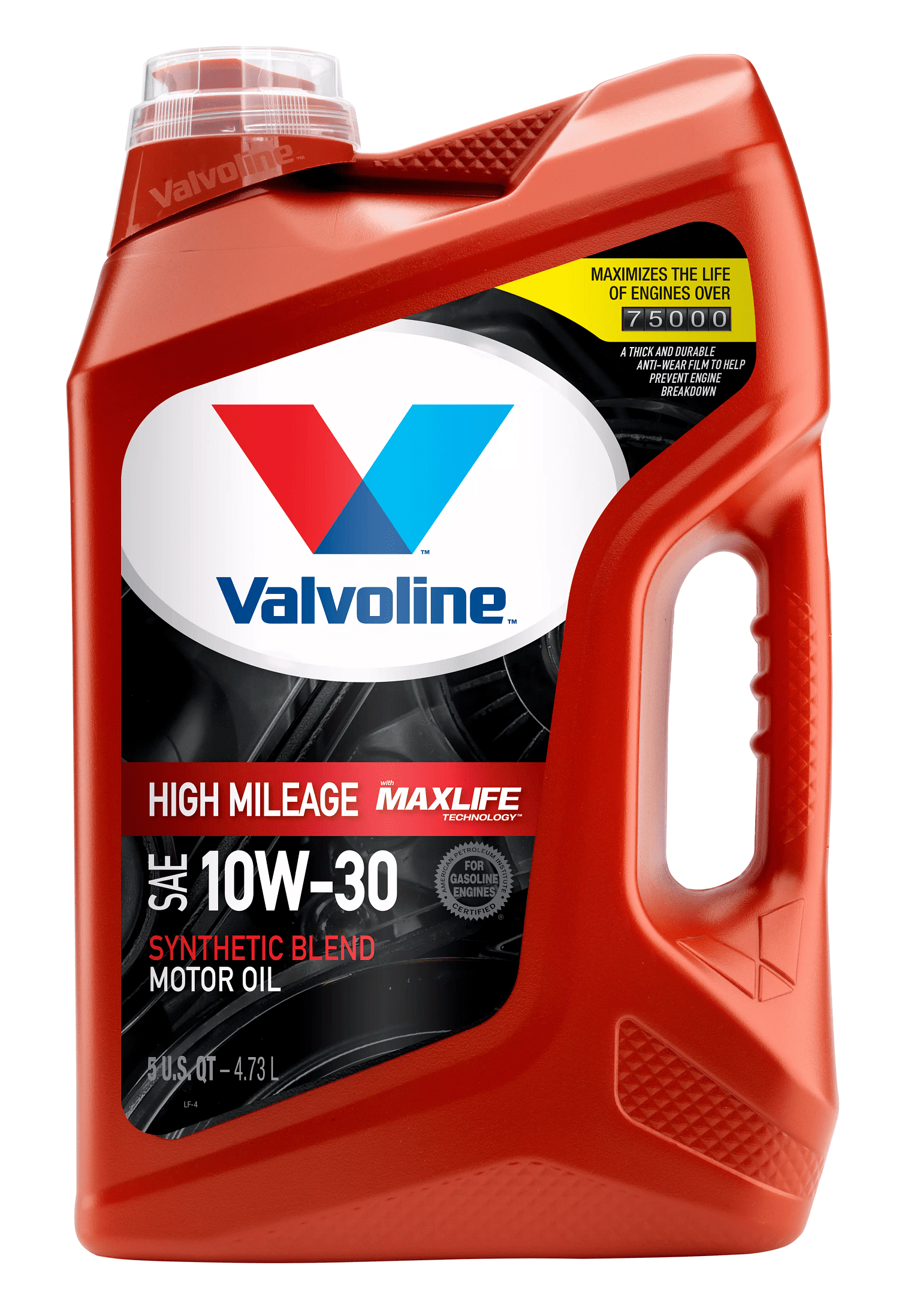 Valvoline High Mileage MaxLife 10W-30 Synthetic Blend Motor Oil 5 QT