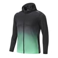 thumbnail image 3 of Ceisia Men's Gradient Color Hooded Zipper Up Long Sleeve Sports Jacket Moisture Wicking Quick Dry Slim Fit Cycling Top Green S Gifts, 3 of 8