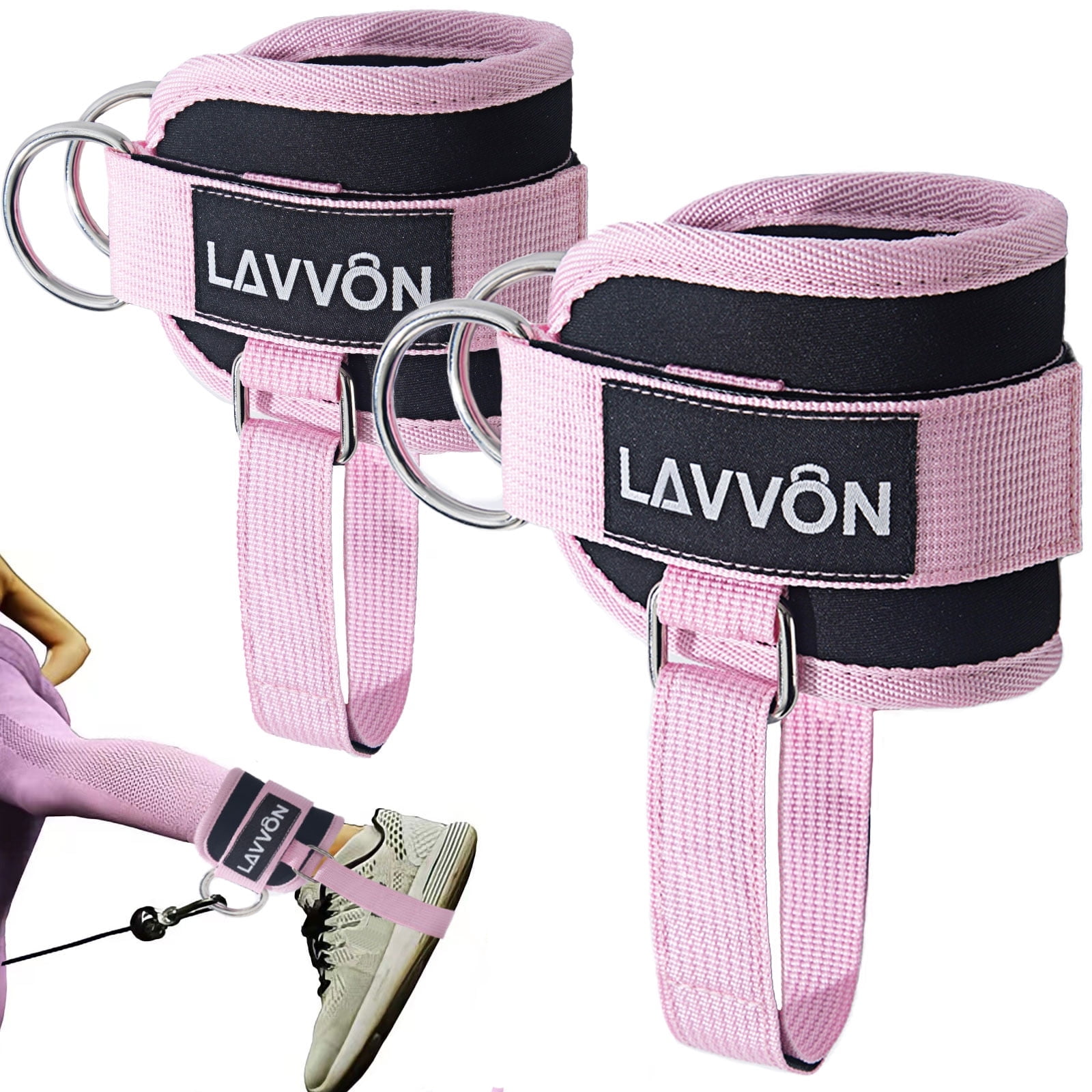 Ankle Straps for Cable Machines Kickbacks - Adjustable Comfort Ankle Cable Attachments for Gym Ankle Cuff Cable Machine Glute Kickback Straps - Leg Extensions, Curls & Ankle Cuffs Women