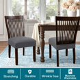 thumbnail image 2 of Stretch Jacquard Chair Seat Covers Seat Covers for Dining Room Chair Covers Chair Seat Slipcovers Removable Washable Chair Seat Cushion Slipcovers for Dining Room (6 Pack, Gray), 2 of 7