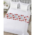thumbnail image 5 of Xipuska 4th of July Flower Bed Runners for Queen Size Bed, Decorative Bed Throws for Foot of Bed, Patriotic Red Blue Poppy Floral Bed Runner Sofa Throw Bedding Scarf Protector Slipcover for Bedroom, 5 of 6