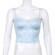 thumbnail image 2 of Azul M (Video incluido) Top corto con ombligo y camisola floral empalmado de encaje retro sexy para mujer, 2 of 8