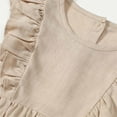 thumbnail image 5 of Little Girl Dresses Flutter Sleeve A-Line Tiered Swing Cotton Khaki Dresses For Girls Toddler Birthday Dress Girls Fancy Dress, 5 of 7