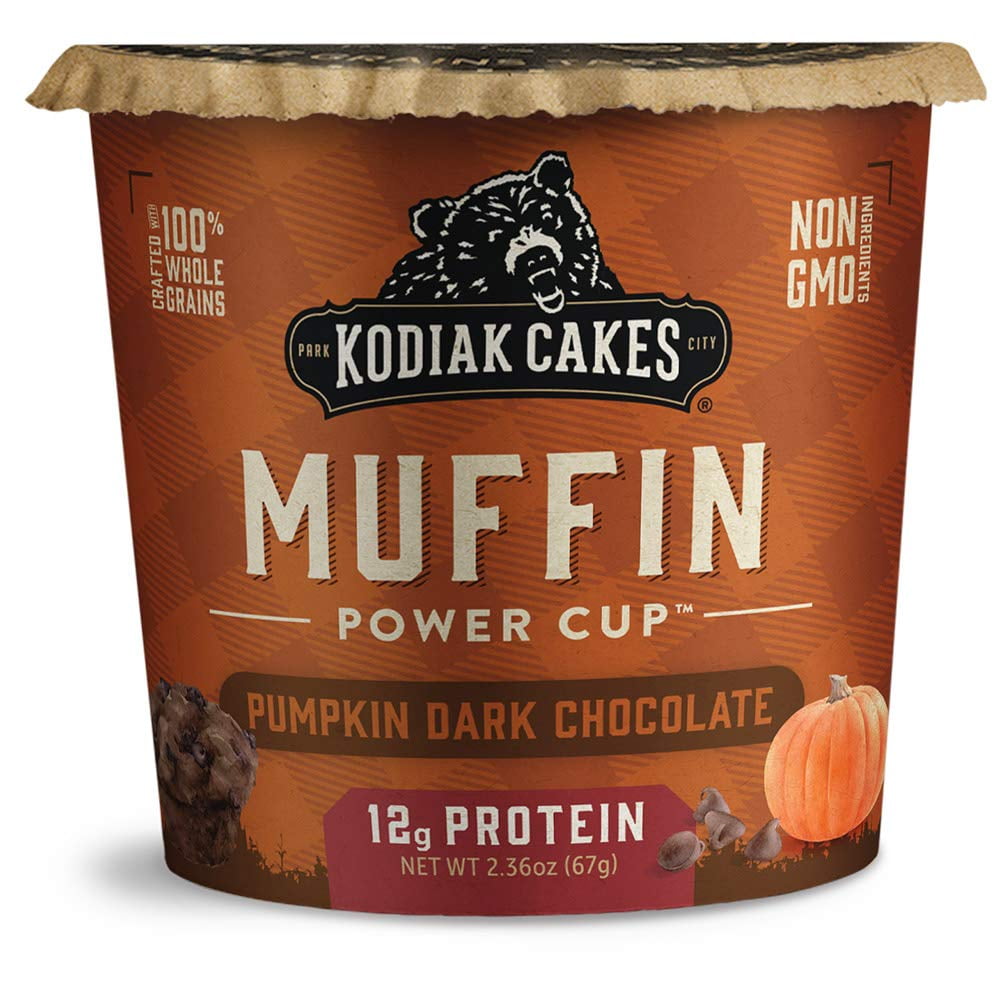 Kodiak Cakes Minute Muffins, Pumpkin Dark Chocolate, 2.36 Ounce (Pack of 12) (Packaging May Vary)