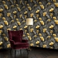 thumbnail image 2 of Peel and Stick Wallpaper Nature Inspired Ginkgo Leaves Ornamental Vines Gold Wall Mural 17.7in x 9.8ft Self Adhesive Removable Wall Paper Renter Friendly Wallpaper for Nursery Bedroom Cabinets, 2 of 8