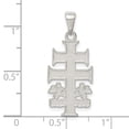 thumbnail image 5 of 925 Sterling Silver Polished Caravaca Double Cross Shaped with Angels Crucifix Pendant, 5 of 5