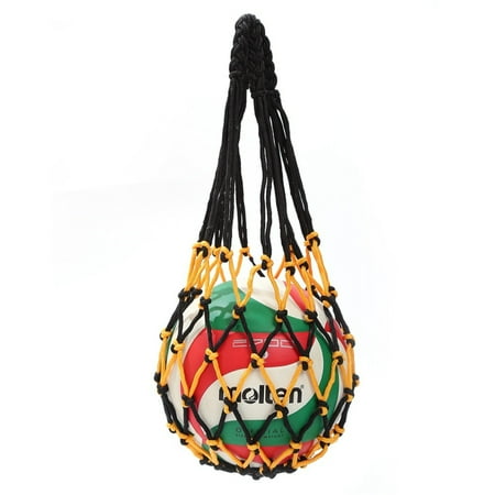 - Basketball Mesh Bag, Portable Carrying Bag Container for Volleyball Basketball Football (Net Bag Only) Color:Black yellow