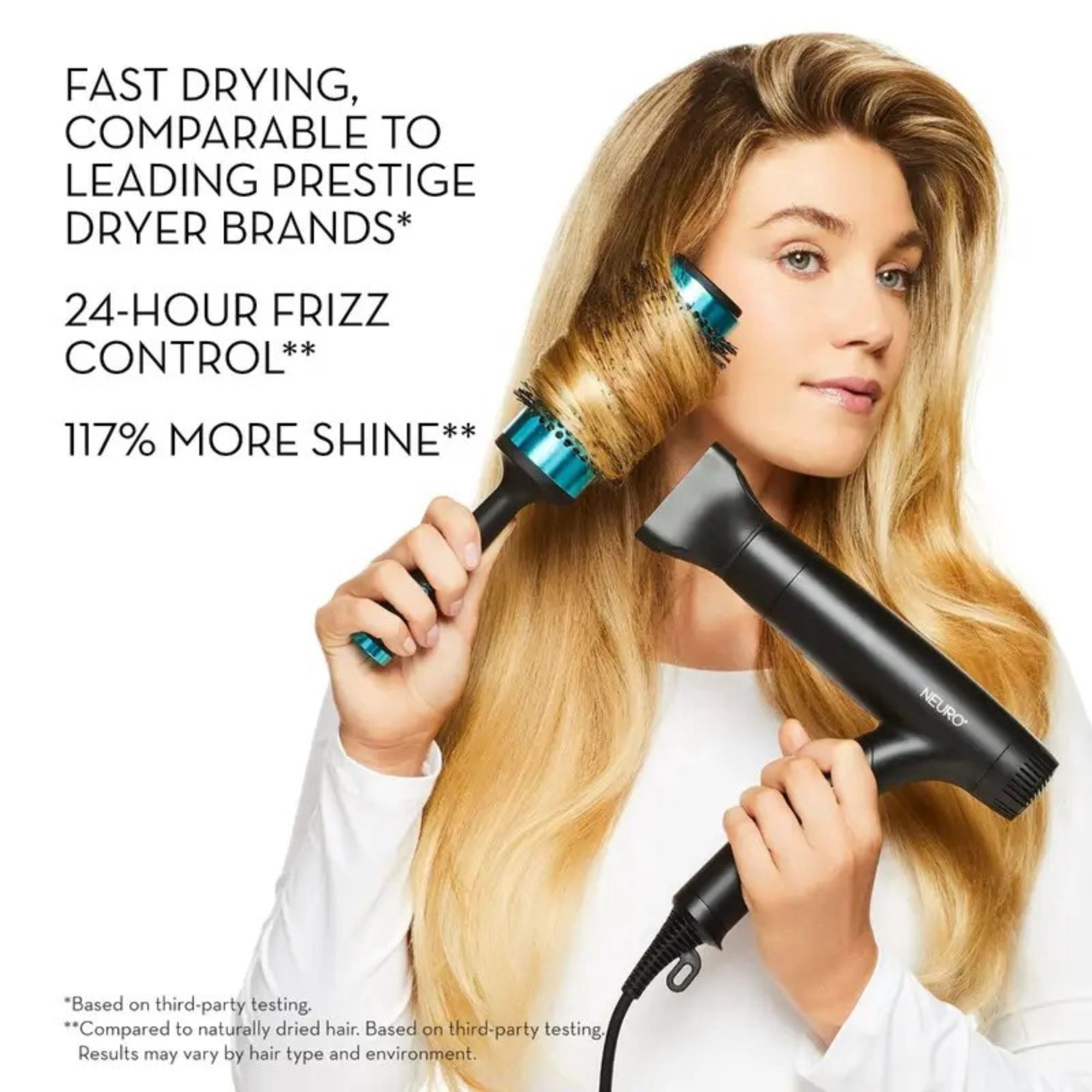 Neuro by Paul Mitchell Dry+ Folding Professional Travel Hair Dryer with Storage Bag, Lightweight + Portable, Black for Domestic Use, Pearlescent White with Auto Dual Voltage for International Travel