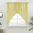 thumbnail image 2 of Swag Valance Curtains for Windows, Yellow Beige Striped Light Filtering Kitchen Curtains with Rod Pocket, Modern Farmhouse Retro Lines Window Treatment Valances for Living Room, 36x36 - 2 PCS, 2 of 9