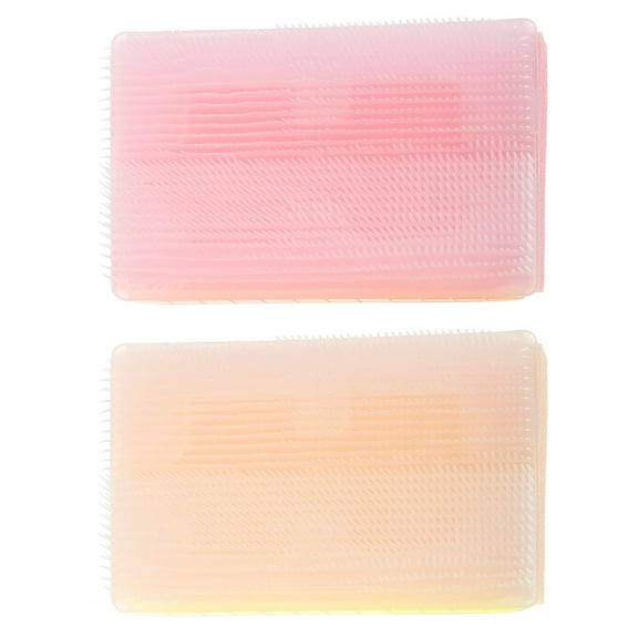LULULION 2Pcs Portable Brush Yellow Sponge Bath Brush Gentle Cleaning Tool