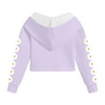 thumbnail image 6 of newwalpole Kids Crop Tops Girls Long Sleeve Tee Shirts Cute Daisy Pinted Fashion Hoodies Pullover Top Purple for Size 7-8 Y, 6 of 6