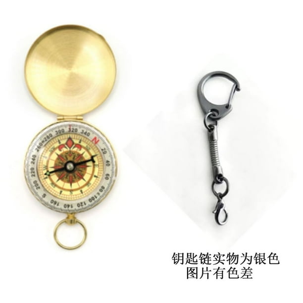 Brújula de navegación, senderismo Brújula luminosa impermeable Clamshell Brújula de bolsillo vintage Brújula militar para acampar/orientación/senderismo/marcha y colección