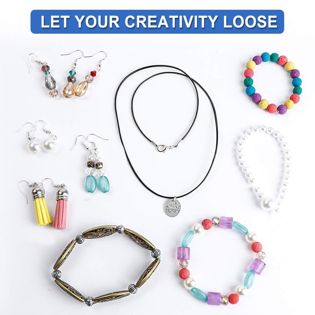 1960 Pieces Jewelry Making Supplies Kit with Beads Charms Findings Jewellery Pliers Beading Wire for DIY Necklace