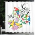 thumbnail image 4 of Ambesonne Parrot Shower Curtain, Floral Foliage Garden, 69"Wx84"L, Multicolor, 4 of 5