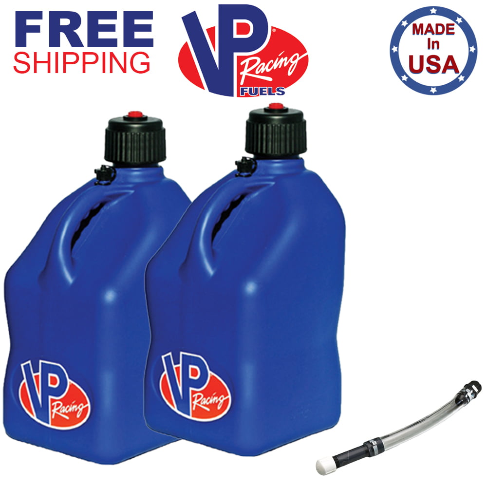 VP Racing 2 Pack Camo 5 Gallon Square Fuel Jug Gas Can Deluxe Fill Hose