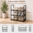thumbnail image 3 of FOUKUS Expandable Shoe Rack: Adjustable Shoe Rack Metal Shoe Organizer for Closet & Entryway, 3 Tier Shoe Shelf Storage, Small Shoe Rack for Dorm, Garage, Narrow Space, Holds 6-12 Pairs, 3 of 6
