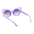 thumbnail image 4 of Child Kids Size Girls Kitty Cat Ear Round Plastic Sunglasses Purple - Smoke, 4 of 4