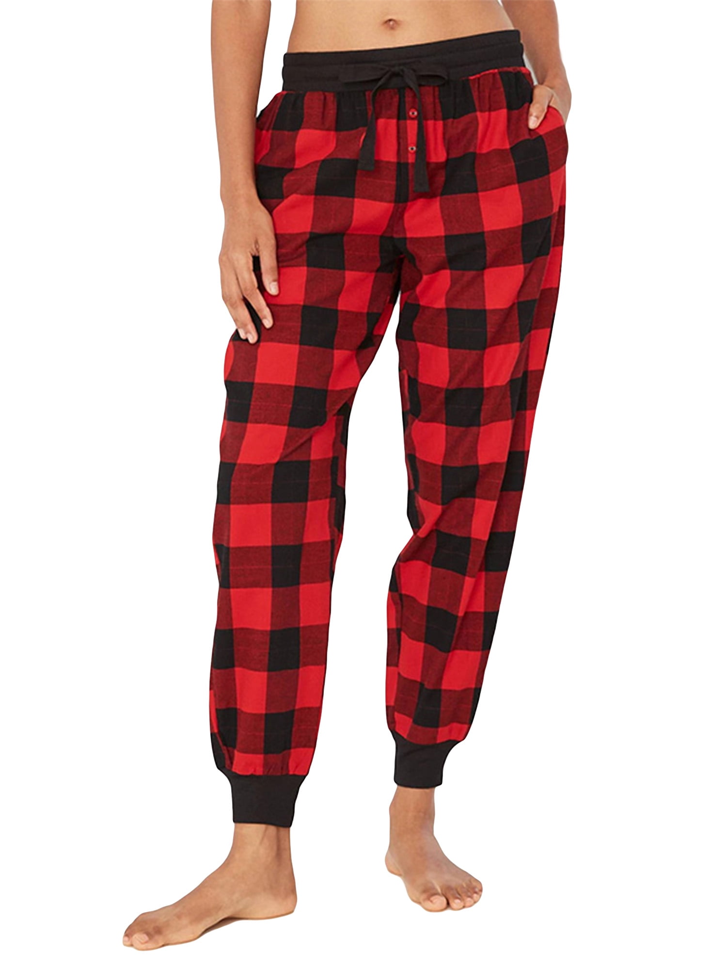 Niuer Hight Waist Casual Loose Fit Pants For Women Check Plaid Pajamas ...