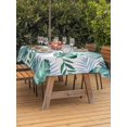 thumbnail image 3 of Outdoor Tablecloth with Umbrella Hole for Patio/Picnic/Party/Camping, Green Monstera Leaves Waterproof Table Cloth Rectangle Table Cover Washable, Tropical Blue Palm Leaf Botanical Summer (60"x 84"), 3 of 8