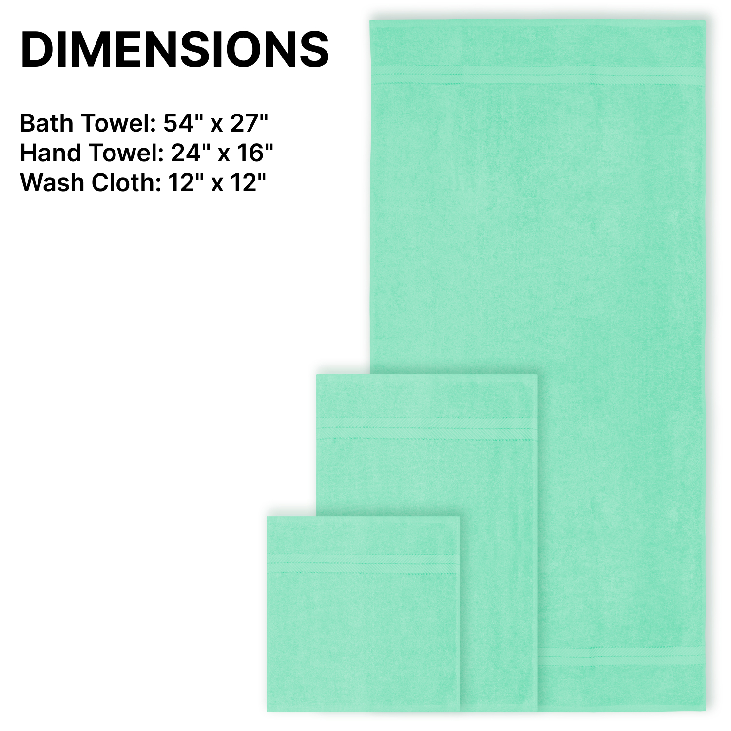 Casa Lino 8Pc Premium Bath Towel Set (2 Bath Towels, 4 Washcloths, 2 Hand Towels) - 100% Cotton, 400GSM & Ultra Absorbent (Sky Blue)