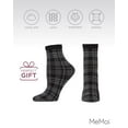 thumbnail image 6 of MeMoi Women's Perfect Plaid Stretch Anklet Sock - Womens - Female, One Size, Black-Gray, 6 of 7
