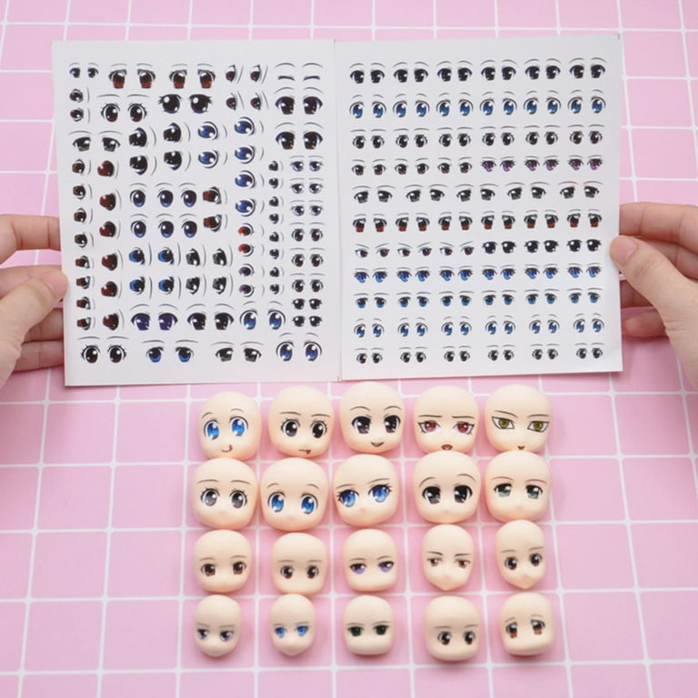 Acquista Anime Figurine Occhi Adesivi Faccia di bambola Organo Paster  Decalcomanie di cartoni animati in argilla