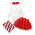 thumbnail image 4 of Bullpiano Newborn Baby Girls Christmas Outifit Romper Tutu Dress Headband Leg Warmer Outfit Set 4Pcs, 4 of 8