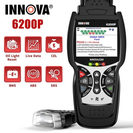 INNOVA 6200P OBD2 Scanner ABS SRS All Systems Scan Tool Automotive Code Reader Battery Reset Oil Light Reset EOBD OBD Car Code Scanner Automotive Diagnostic Tool Full OBD2 Functions Turn off the MIL