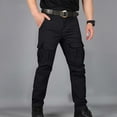 thumbnail image 2 of Jinhomg Men's Tactical Pants High Waist Straight Leg Cargo Combat Big and Tall Lightweight Hiking Work Pants with Multiple Pockets Black,M, 2 of 7