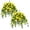 Yellow 2PCS, variant on 1/2PCS Artificial Hanging Flowers PlantsBasket for Outdoor Decoration, Silk Flower Planter UVResistant for Home Porch Patio Balcony Yard Spring Decor