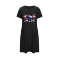thumbnail image 2 of Sleepshirts for Women Plus Size New 2025 Summer Nightdress for Women Plus Size Short Sleeve Crewneck Casual Sleepwear 4th of July Loose Nightgown New Black M, 2 of 5