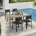 thumbnail image 2 of VECELO 4-Pack Plastic Stackable Dining Chairs, Modern Outdoor Patio Chairs for Restaurant, Poolside and Garden, No Assembly, Black, 2 of 15