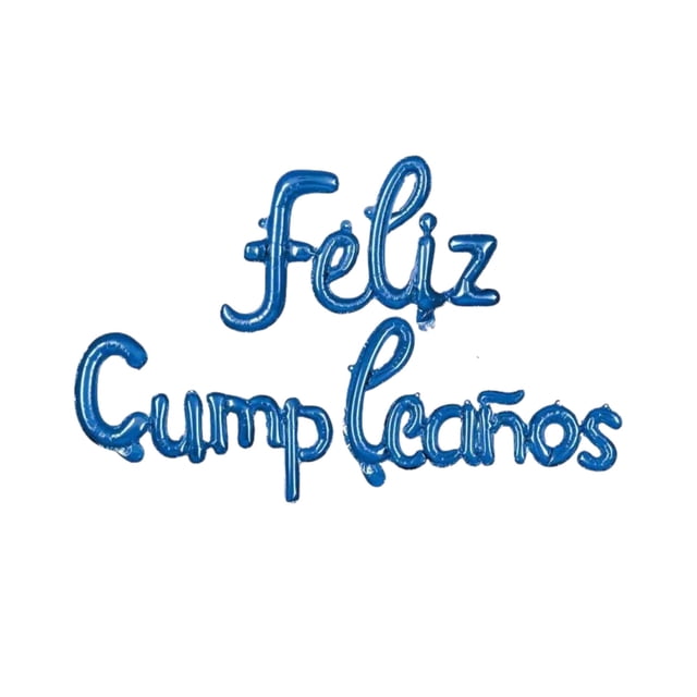 Kit de globos metálicos con letras cursivas Feliz Cumpleaños color Azul Marino