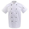 thumbnail image 2 of Men Women Double Breasted Short Sleeve Chef Uniforms Five Coat Restaurant Cook Uniform L White Short Sleeve, 2 of 9