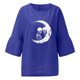 thumbnail image 4 of Nueva camisa de lino con cuello redondo informal de manga tres cuartos con estampado de Halloween Camiseta/camisa de manga corta con cuello redondo Pompotops hfajkhk141254, 4 of 5