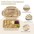 thumbnail image 6 of Bento Box for Adult,1200 ML Lunch Containers for Adults,LeakProof Lunch Box with Utensils,BPA Free,3 Compartment Bento Box Microwave Safe,Green, 6 of 7