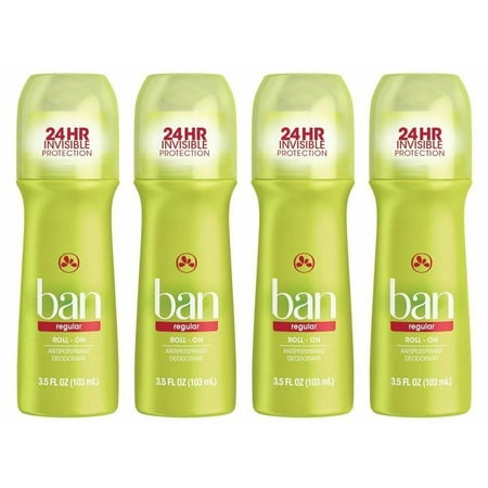Ban Anti-Perspirant Deodorant Regular 24HR Odor Protection, 3.5 oz, 4-Pack