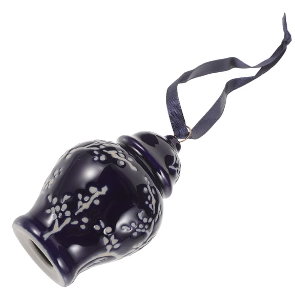RUNROTOO Decorative Hanging Wind Bell Ceramic Pot Wind Chime Ceramic 1Pcs Indoor Scene Layout