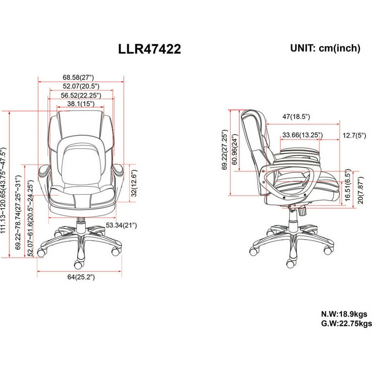 Lorell Wellness by Design Accucel Executive Chair 1 Each Black