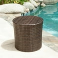 thumbnail image 2 of Noble House Keaton Outdoor Wicker Barrel Side Table in Multibrown, 2 of 7
