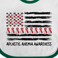thumbnail image 4 of Inktastic Aplastic Anemia Awareness Red and White Ribbons and Flag Boys or Girls Baby Bib, 4 of 4