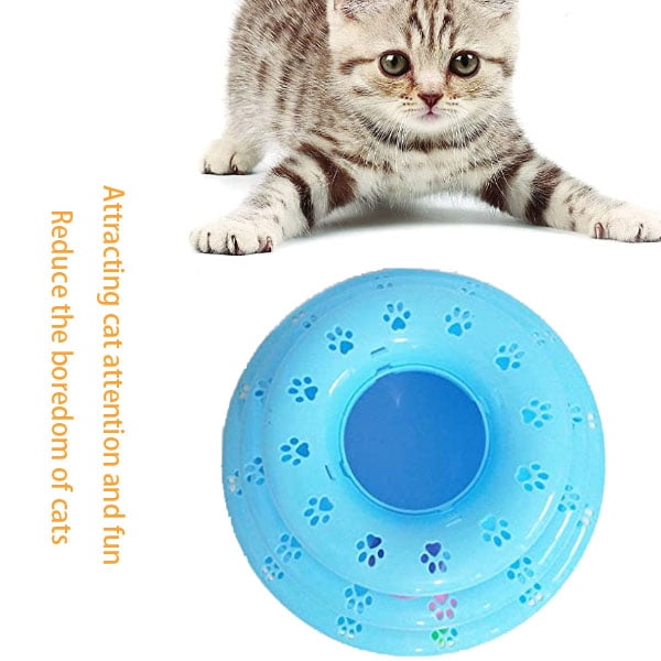 Pet  Toy  Interactive 3 Level Turnable Fun Cat Toy Roller With Bell  Color Balls Easy to  Assemable And Clean Dog Interesting Toys